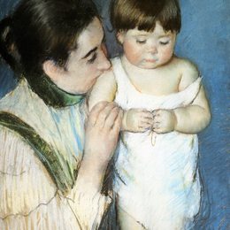 《年轻的托马斯和他的母亲》玛丽·卡萨特(Mary Cassatt)高清作品欣赏