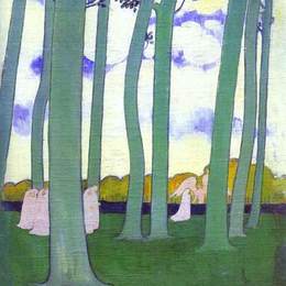 莫里斯·丹尼斯(Maurice Denis)高清作品:Landscape with Green Trees or Beech Trees in Kerduel