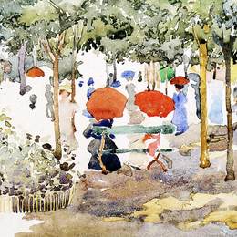 《中央公园》莫里斯·普雷德加斯特(Maurice Prendergast)高清作品欣赏