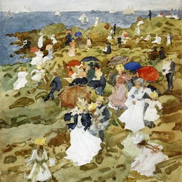 《手帕点》莫里斯·普雷德加斯特(Maurice Prendergast)高清作品欣赏