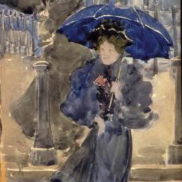 《雨中的女士们》莫里斯·普雷德加斯特(Maurice Prendergast)高清作品欣赏