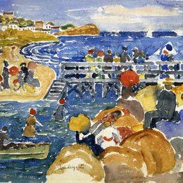 《长滩》莫里斯·普雷德加斯特(Maurice Prendergast)高清作品欣赏