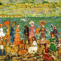 《海滨》莫里斯·普雷德加斯特(Maurice Prendergast)高清作品欣赏