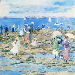 《夏季游客》莫里斯·普雷德加斯特(Maurice Prendergast)高清作品欣赏