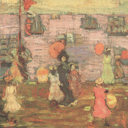 《电报山》莫里斯·普雷德加斯特(Maurice Prendergast)高清作品欣赏