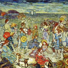 《海湾》莫里斯·普雷德加斯特(Maurice Prendergast)高清作品欣赏