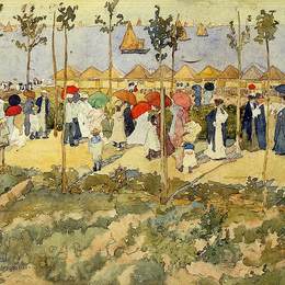 《威尼斯丽都》莫里斯·普雷德加斯特(Maurice Prendergast)高清作品欣赏