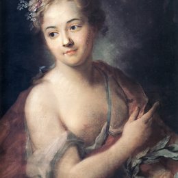 《紧随其后的是阿波罗手持月桂花环》莫里斯·昆汀·德·拉图尔(Maurice Quentin de La Tour)高清作品欣赏