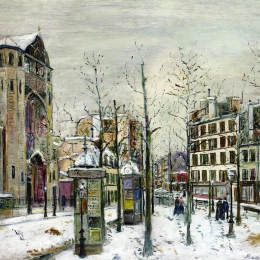 《雪中的苍凉》莫里斯·郁特里罗(Maurice Utrillo)高清作品欣赏