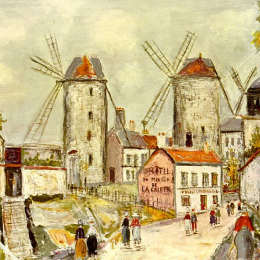 《蒙马特区风车》莫里斯·郁特里罗(Maurice Utrillo)高清作品欣赏
