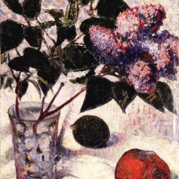《玻璃、苹果和柠檬中的紫丁香》梅杰尔·艾萨克·德哈恩(Meijer de Haan)高清作品欣赏