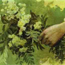 《一只手用鲜花》米哈伊尔·涅斯捷罗夫(Mikhail Nesterov)高清作品欣赏