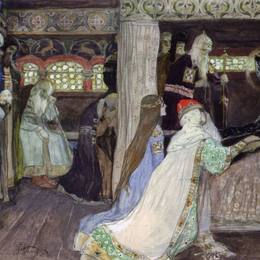 《亚历山大·涅夫斯基的埋葬》米哈伊尔·涅斯捷罗夫(Mikhail Nesterov)高清作品欣赏
