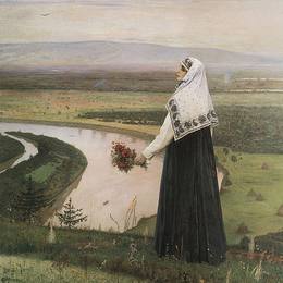 《在山上》米哈伊尔·涅斯捷罗夫(Mikhail Nesterov)高清作品欣赏