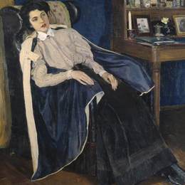 米哈伊尔·涅斯捷罗夫(Mikhail Nesterov)高清作品:Portrait of O. M. Nesterova, the artists daughter