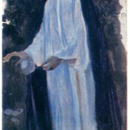 米哈伊尔·涅斯捷罗夫(Mikhail Nesterov)高清作品:Portrait of O. Nesterova, the artist daughter