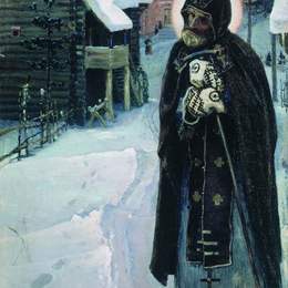 《圣塞尔吉斯的工作（三联画的右侧部分）》米哈伊尔·涅斯捷罗夫(Mikhail Nesterov)高清作品欣赏