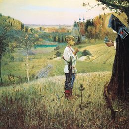 《年轻巴塞洛缪的愿景》米哈伊尔·涅斯捷罗夫(Mikhail Nesterov)高清作品欣赏