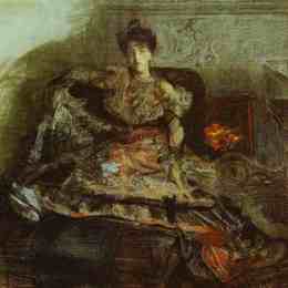 米哈伊尔·弗贝鲁尔(Mikhail Vrubel)高清作品:After the Concert Portrait of Nadezhda Zabela