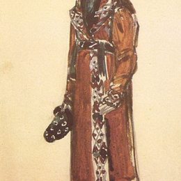 米哈伊尔·弗贝鲁尔(Mikhail Vrubel)高清作品:Mamyrov, the old deacon (Costume design for the opera &amp;ampq