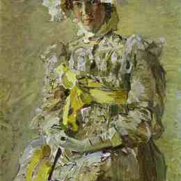 米哈伊尔·弗贝鲁尔(Mikhail Vrubel)高清作品:Portrait of Nadezhda Zabela-Vrubel, the Artists Wif