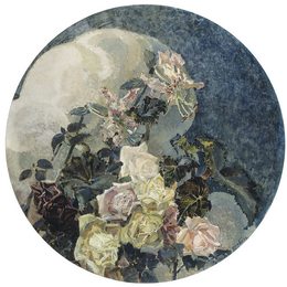 《玫瑰和兰花》米哈伊尔·弗贝鲁尔(Mikhail Vrubel)高清作品欣赏