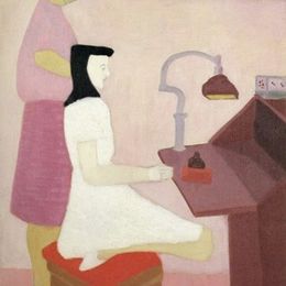 《在桌子上的两个数字》米尔顿·埃弗里(Milton Avery)高清作品欣赏