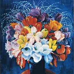 《郁金香花束》莫依斯·基思林(Moise Kisling)高清作品欣赏