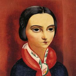 《戴头巾的年轻黑发女人》莫依斯·基思林(Moise Kisling)高清作品欣赏