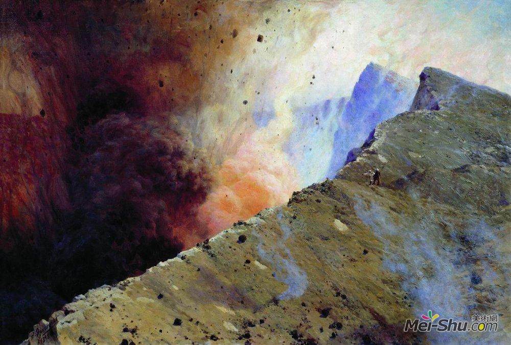 mykola yaroshenko米科拉雅罗申科油画2067《火山喷发》米科拉雅罗