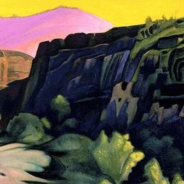 《阿旃陀。岩石寺庙。》尼古拉斯·罗瑞奇(Nicholas Roerich)高清作品欣赏