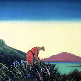 尼古拉斯·罗瑞奇(Nicholas Roerich)高清作品:Beneficial herbs (Vasilisa the Wise)