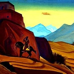 尼古拉斯·罗瑞奇(Nicholas Roerich)高清作品:Hystaspes. Shahnameh.