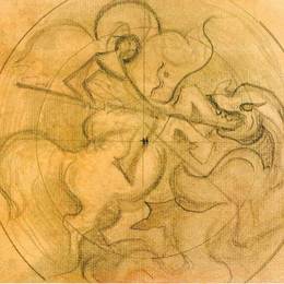 尼古拉斯·罗瑞奇(Nicholas Roerich)高清作品:Sketch for &amp;ampquotLight Conquers Darkness&amp;ampquot