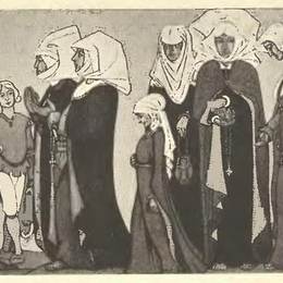 尼古拉斯·罗瑞奇(Nicholas Roerich)高清作品:Sketches of costumes for &amp;ampquotSister Beatrice&amp;ampquot