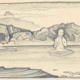 尼古拉斯·罗瑞奇(Nicholas Roerich)高清作品:Study to &amp;ampquotLotos&amp;ampquot