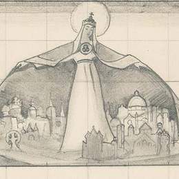 尼古拉斯·罗瑞奇(Nicholas Roerich)高清作品:Study to &amp;ampquotMadonna Protectoris&amp;ampquot