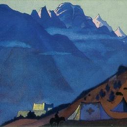 尼古拉斯·罗瑞奇(Nicholas Roerich)高清作品:Tibetian camp. Keilang.