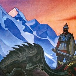 尼古拉斯·罗瑞奇(Nicholas Roerich)高清作品:Victory (Gorynych the Serpent)