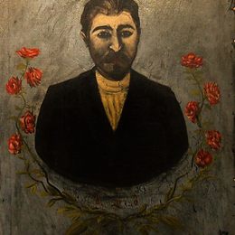 皮罗斯马尼(Niko Pirosmani)高清作品:Portrait of a railway worker (Misha Meheteli)