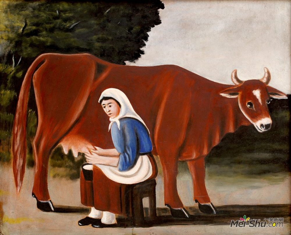《女人挤奶》皮罗斯马尼(niko pirosmani)高清作品欣赏