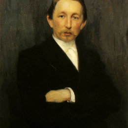 尼古莱·库兹涅佐夫(Nikolai Kuznetsov)高清作品:Portrait of the artist Apolinary Mikhailovich Vasnetsov