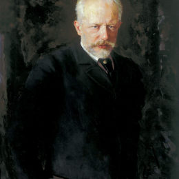 《作曲家彼得·伊里奇·柴可夫斯基的肖像》尼古莱·库兹涅佐夫(Nikolai Kuznetsov)高清作品欣赏