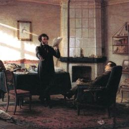 尼古拉格(Nikolai Ge)高清作品:Pushkin in the village Mihaylovskoye