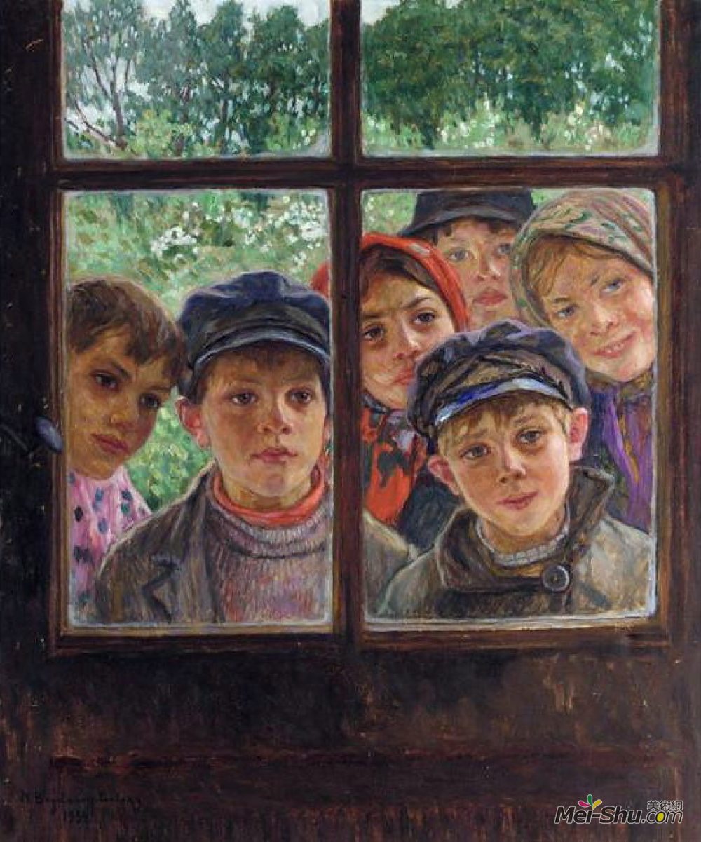 俄罗斯油画在教室门口图片