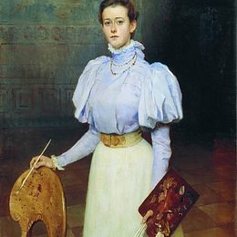 尼古拉·博格丹诺夫·贝尔斯基(Nikolay Bogdanov-Belsky)高清作品:Portrait of M.Sheremetova