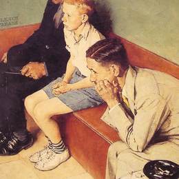 《候车室》诺曼·洛克威尔(Norman Rockwell)高清作品欣赏