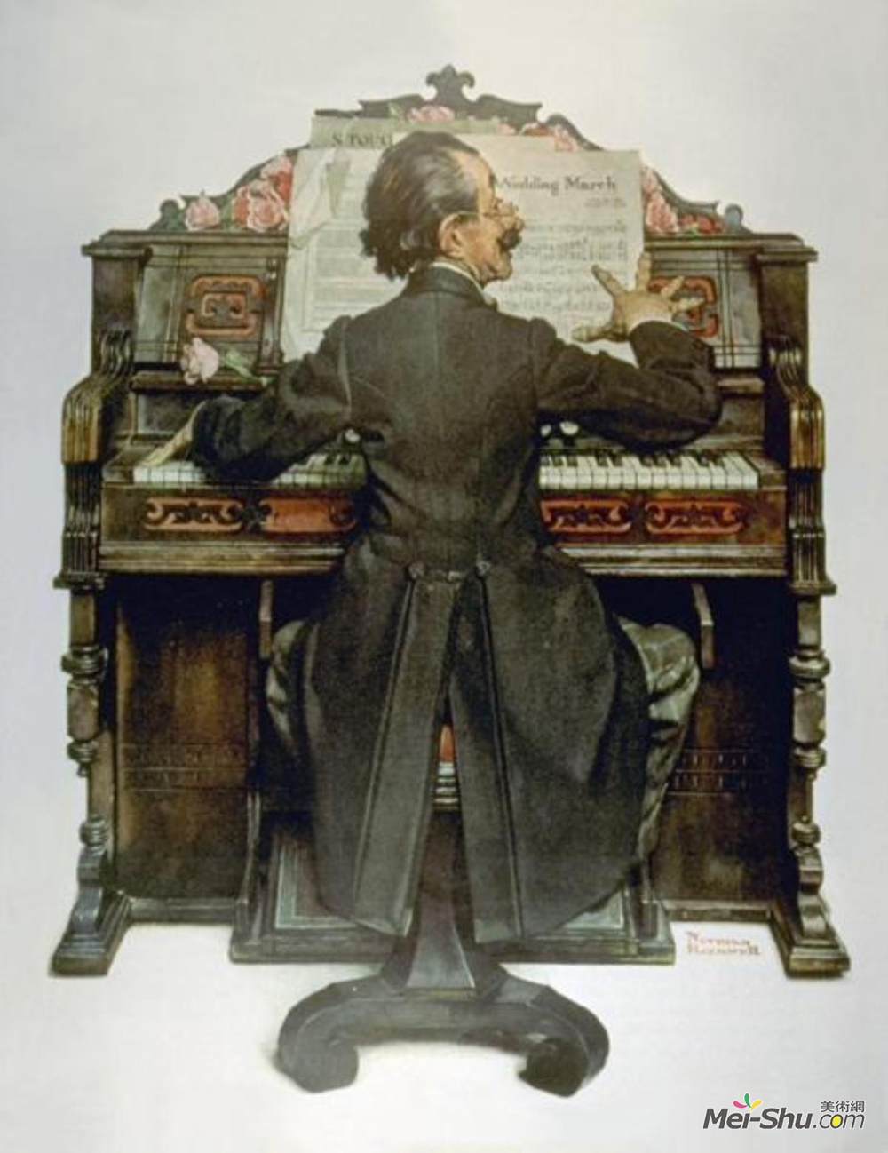 钢琴诺曼洛克威尔normanrockwell高清作品欣赏