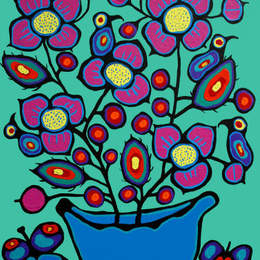 《一盆鲜花》诺娃尔·墨里塞奥(Norval Morrisseau)高清作品欣赏