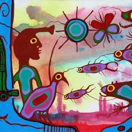 《动物主人》诺娃尔·墨里塞奥(Norval Morrisseau)高清作品欣赏